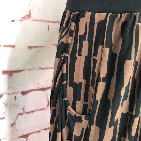 MICHAEL Michael Kors Petite L sleeveless Blouson Black Brown print Dress Large - Picture 3 of 15